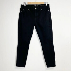 7 For All Mankind The Skinny Jeans Womens 30 Black 27 in Inseam